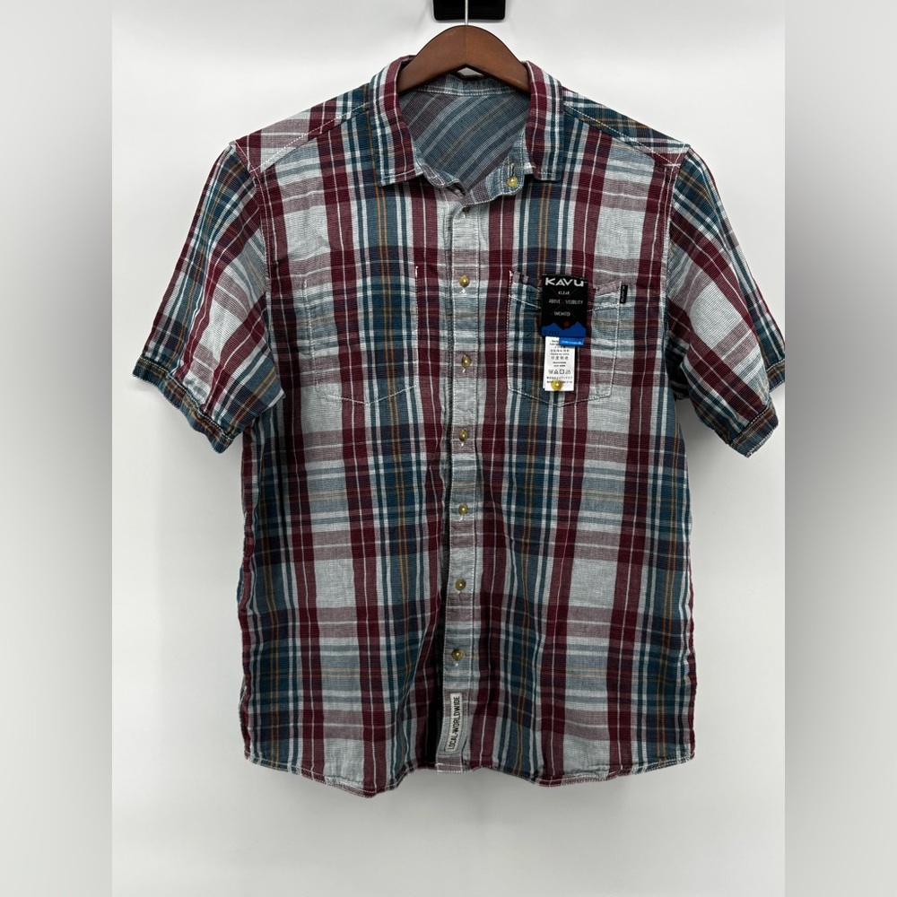 Kavu‎ Mens Multicolor Plaid Short Sleeve Button Down NWT Size XL